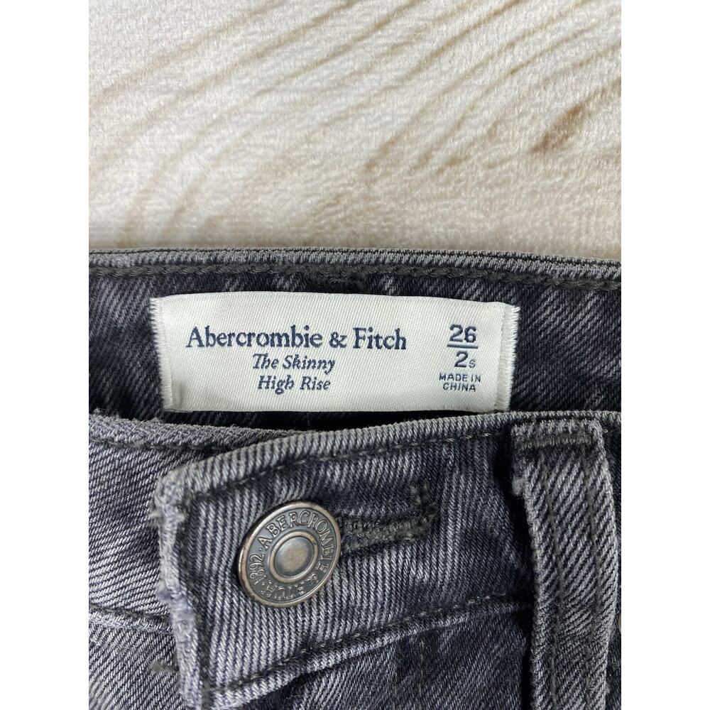 Abercrombie & Fitch Jeans Womens 26 Black The Skinny High Rise Curve Love Denim - Picture 3 of 10